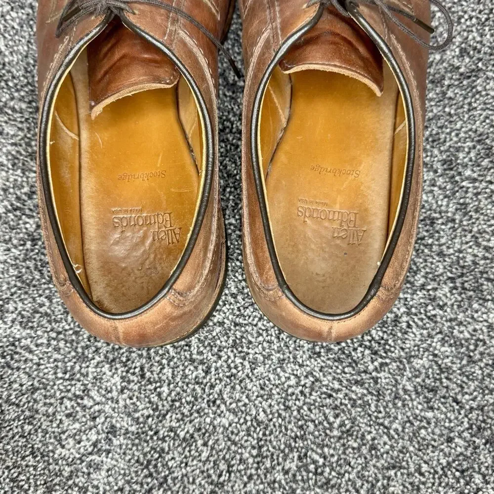 Allen Edmonds Stockbridge Brown Leather Blucher Dress Casual Shoes Mens 10.5